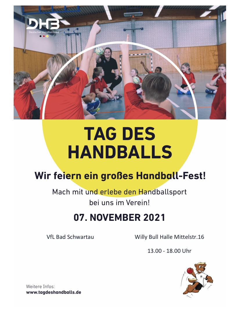 VfL Bad Schwartau - Tag des Handballs am Sonntag, 7. November 2021, 13 bis 18 Uhr